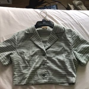 Brandy Melville Vivian Top, green gingham